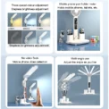 Rechargeable Table Lamp for Study, Desk Lamp Reading Light Led Table Light with Fan, Led Clock Dispaly Reading Lamp - Image 6