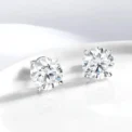 Smyoue Each 0.2-2CT GRA Certified Moissanite Stud Earrings for Women 4 Claw Sparkling Wedding Party Jewelry Sterling Silver S925 - Image 2