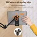 Tablet Bracket for Bed iPad Stand 360° Rotating Bed Tablet Mount Stand with 90cm Metal Arm For 4.7~12.9 inch Phone Tablet Holder - Image 5