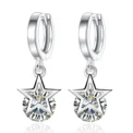 925 Sterling Silver Crystal Star Charm Stud Earrings For Women  Grils Kids Wedding Gift Female pendientes mujer moda - Image 3