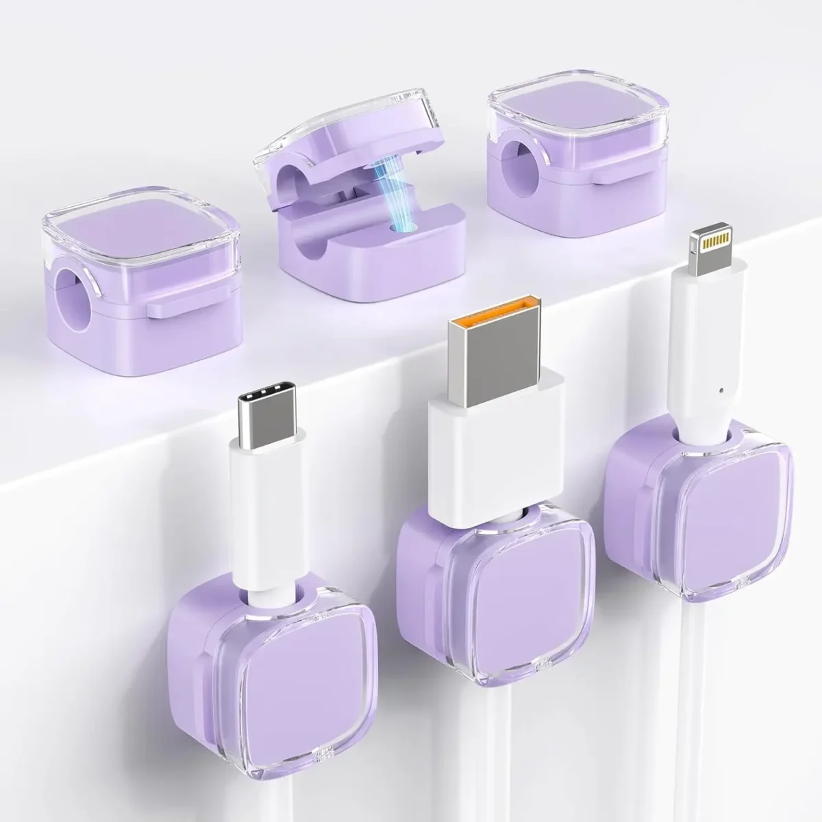 1/3/6PCS Magnetic Cable Organizer Cables Clips Adjustable Cord Holder Under Desk Cable Management Wire Keeper Organizer Holder - Image 1