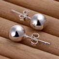 fashion 8mm Beads popular product women charm 925 sterling silver wedding Earring stud lady cute Jewelry - Image 3