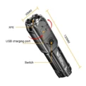 Powerful LED Flashlight 100000 Lumen Tactical Flashlights Rechargeable USB 18650 Waterproof Zoom Fishing Hunting LED Flashlight - Image 3