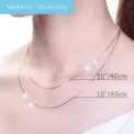TrustDavis Real 925 Sterling Silver Necklace Water-wave Snake Beads Box Chain 40/45cm Necklace For Woman Necklace Jewelry DC25 - Image 4