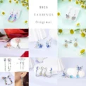 925 Sterling Silver Butterfly Zircon Earrings Rose Flower Stud Heart Print Animal Earrings Fashion For Women Gift Jewelry - Image 6