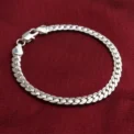 925 Sterling Silver Bracelet 6mm 18/20cm Flat Side Chain Lobster Clasp For Woman Man Wedding Engagement Jewelry - Image 4