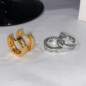 925 Sterling Silver Zircon Round Hoop Earrings for Women Party Minimalist Light Luxury Fashion Jewelry Trendy Accessories - Image 4