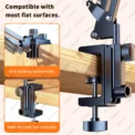 Tablet Bracket for Bed iPad Stand 360° Rotating Bed Tablet Mount Stand with 90cm Metal Arm For 4.7~12.9 inch Phone Tablet Holder - Image 4