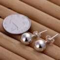 fashion 8mm Beads popular product women charm 925 sterling silver wedding Earring stud lady cute Jewelry - Image 2