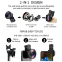 2 in1 Phone Lens 0.45x 49uv Super Wide Angle Macro Lens for iPhone 14 13 15 HUAWEI Xiaomi Smartphone Lenses with 37mm Phone Clip - Image 2