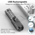 Powerful LED Flashlight 100000 Lumen Tactical Flashlights Rechargeable USB 18650 Waterproof Zoom Fishing Hunting LED Flashlight - Image 6