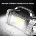 Portable Powerful USB Rechargeable Flashlight Solar LED Light With COB Work Light 4 Gear Charge Mobile Phone Camping Lamp - Image 6