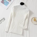 AOSSVIAO 2025 Knitted Women high neck Sweater Pullovers Turtleneck Autumn Winter Basic Women Sweaters Slim Fit Black - - Image 5