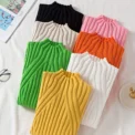 AOSSVIAO 2025 Knitted Women high neck Sweater Pullovers Turtleneck Autumn Winter Basic Women Sweaters Slim Fit Black -