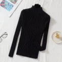 AOSSVIAO 2025 Knitted Women high neck Sweater Pullovers Turtleneck Autumn Winter Basic Women Sweaters Slim Fit Black - - Image 4