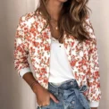 Jocoo Jolee Women Elegant Zipper Bomber Jacket Spring Autumn Floral Printed Jackets Office Wear Slim Office Coat Retro Outwear - - Image 3