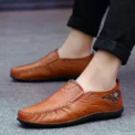 Leather Shoes Men Fashion Leather Genuine High Quality Luxury Comfortable Men Casual Driving Shoes Plus Size 37-47 - Image 2