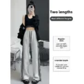 Women's Striped Sport Pants Spring Autumn Small Size Wide Leg Straight Loose Sweatpants Comfortable Casual Trousers - Image 3