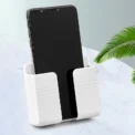 Wall Mobile Phone Holder Plug Phone Charging Stand Remote Control Storage Box Bracket Punch-Free Mounted Organizer Holders - Image 3