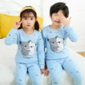 Cat Pajamas for Girls 2 to 14 Years Kids Loungewear Sets Baby Night Shirts Autumn Cotton Full Sleeve Pijamas Children Sleepwear - Image 6