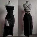 2025 explosive new dress summer high sensibility halter strap Spice Girl bag hip dress - Image 4