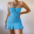 Women's Sexy Casual Home Small Floral Camisole Dress Summer Comfortable Skirt - Image 5