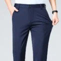 Summer Autumn Thin Trousers Men Formal Dress Suit Pants Work Pants Quality Business Casual Pants Black Wine Red Long Pants - Image 6