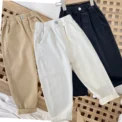 1-8 Years Boys Pants Kids Cargo Pants Mid-Rise Button Casual Outdoor Comfortable Breathable Spring Fall Fashion Chidren Trousers