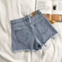 Denim Shorts Women Summer Fashion Casual High Waist Ripped Jeans Pocket Tassel Y2K Hot Pants Streetwear Blue Trousers - Image 6