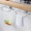 [Stainless Steel Garbage Rack] 1 set of Stainless Steel Kitchen Garbage Rack - Household Wall Mounted Plastic Bag Storage - Image 2