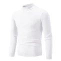 New Sweatwear Men's Half Neck Basic Solid Color Sweaters Round Neck Elastic Pullovers Warm Autumn Knitted Oversized Sweater Men - Image 3