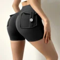 Peach Butt Fitness Shorts Women's Exercise Three-Quarter Pants Cargo Air Dry Pocket Yoga Tight Lift Summer