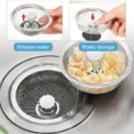 2Set Kitchen Sink Strainer With Handle & Stopper Replacement Drain Basket Stainless Steel Mesh Filter Waste Hole - Image 5