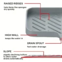 Sink Silicone Tray With drain Soap Sponge Storage Holder Countertop Sink Scrubber Brush Soap Storage Rack Kitchen Organizer - Image 5