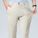 Summer Autumn Thin Trousers Men Formal Dress Suit Pants Work Pants Quality Business Casual Pants Black Wine Red Long Pants - Image 5