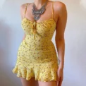 Women's Sexy Casual Home Small Floral Camisole Dress Summer Comfortable Skirt - Image 3
