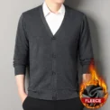 Men's Smart Casual Cardigan V-neck Sweater Men's Autumn Winter Clothes Button Knit Cardigans Mens Knitting Sweaters Outwear