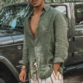 Men's Shirt Long Sleeve Regular Fit Men Casual Oversized Loose Single Breasted Shirt Leisure Spring Summer Male Blouse Shirt - Image 3