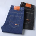 Men's Comfortable Soft Business Casual Denim Trousers Slim Fit Straight Pants Fashion Male Brand Light Luxury Stretch Clothing - Image 6