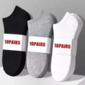 10 pairs/Men's Socks Spring/Summer Thin, Breathable, Soft Polyester Cotton Socks Black Casual Business Ankle Socks Boat Socks Si - AliExpress 200574005