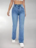 New women's hot jeans slimming  style casual versatile high waist washed Denim trousers for women - Image 4