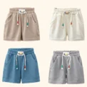 New Summer Boys Shorts Candy Color Beach Shorts for Kids Casual Elastic Waist Children Short Pants Sport Clothing Outwear