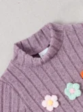 Girl baby Set Half High Collar Solid Color Small Flower Tops +Pants Fashion 2pcs/Set 0-3 Years Cute Girl baby Spring Autumn Set - Image 3