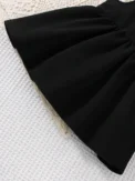 2-Piece Baby Girl Spring and Autumn Sweet New Style Beautiful Casual White Long Sleeve Black Strap Skirt Comfortable - Image 6