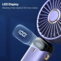 Portable mini fan that can be folded and hung around the neck, 5-speed USB charging fan, supporting phone and display screen, - Image 3