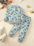 Winter Cool 4-7 Years Old Boy Long Sleeves Splicing Fabric Fashion Sports Clothing - Image 6