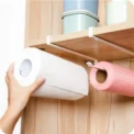 Kitchen Tissue Holder Punch-Free Paper Towel Holder Hanging Toilet Roll Paper Holder Towel Rack Bathroom Cabinet Door Hook Orga - Image 3