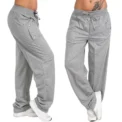 Women Sweatpants Middle waisted Sports Pants Fashion Casual Baggy Trousers Female Joggers Streetwear Loose Straight Leg Pants - Image 2