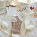 5 Pairs Cute Smiling Print Socks, Comfy & Soft Crew Sports Socks, Women's Stockings & Hosiery - Image 5
