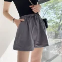Solid Casual Linen Shorts Summer High Waist Women Workout Shorts Fashion Gym Sports Shorts Ladies Shorts Sport Basic Pants Femme - Image 4